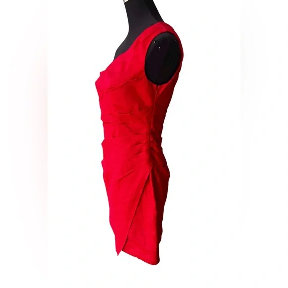 Reformation Ciro Linen Red Shoulder Mini Dress Party Cocktail Evening  Valentines